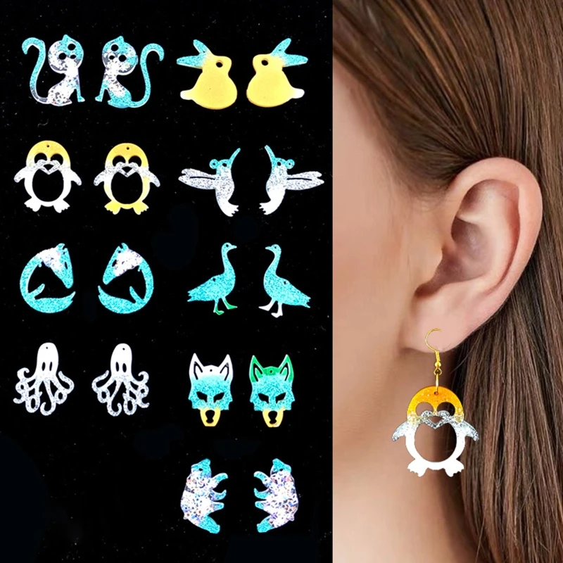 

R3MC брелок в форме животного пингвина силиконовые формы с отверстием антипригарный для DIY Подвеска Серьги Декор Ремесло