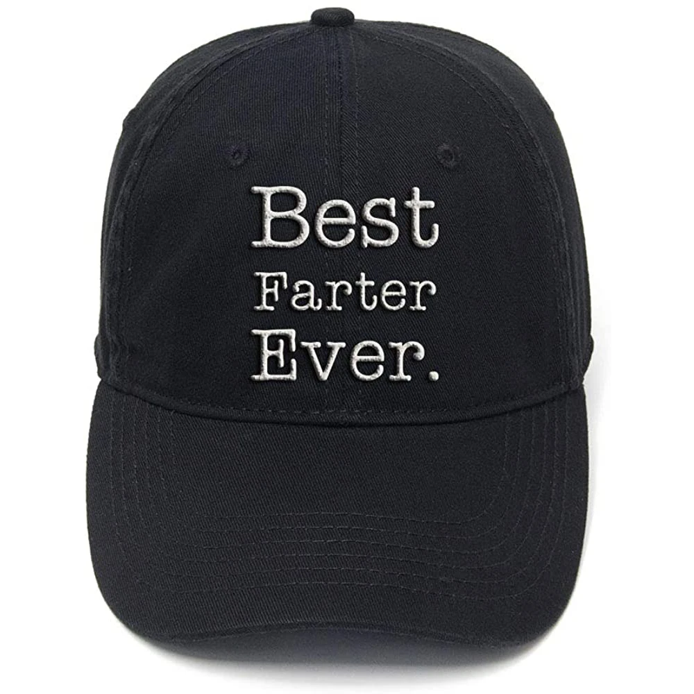 

Lyprerazy for Dad Best Farter Ever Father Gift Washed Cotton Adjustable Men Women Hip Hop Cool Flock Printing Baseball Cap