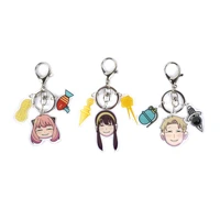 new anime spy x family acrylic key chain anya forger loid forger badge yor forger pendant cartoon cute gift high quality