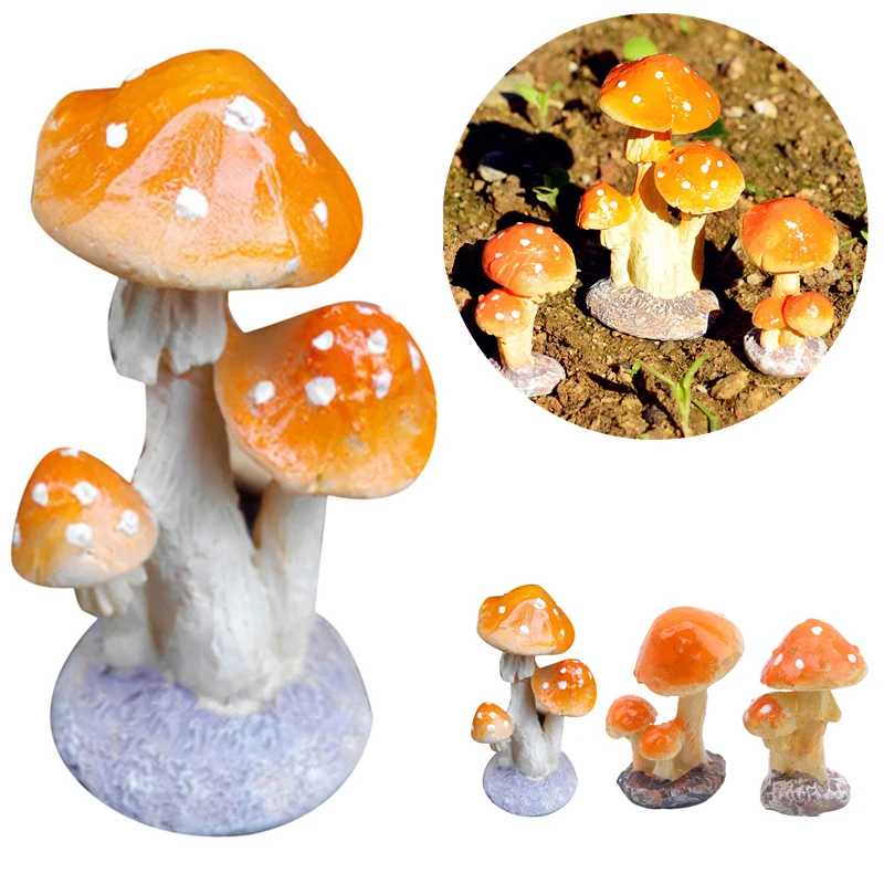 

1Pc Mushroom Toadstool Figurines Resin Miniature Craft DIY Ornament Fairy Garden Ornament Decoration Terrarium Dollhouse Decor