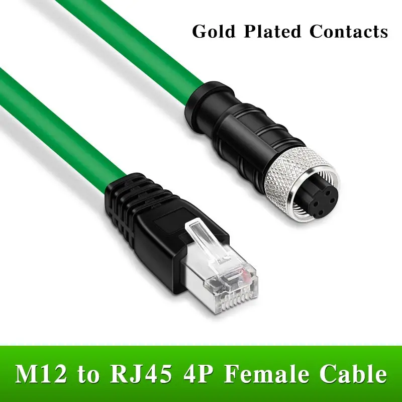 

IP67 M12 к RJ45 кодирование Cognex промышленный Ethernet-кабель rj45 к M12 4-контактная гнездовая головка D-кодированный датчик экранированный провод