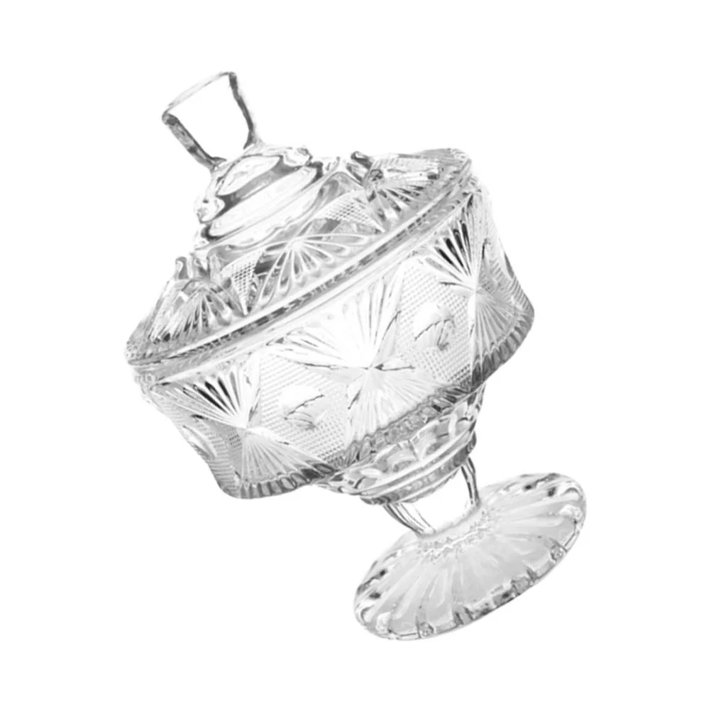 

Candy Jarcrystal Dish Bowljewelry Shower Totejars Storage Holder Box Cookie Embossed Canisterlid Decorative Container Small Lids