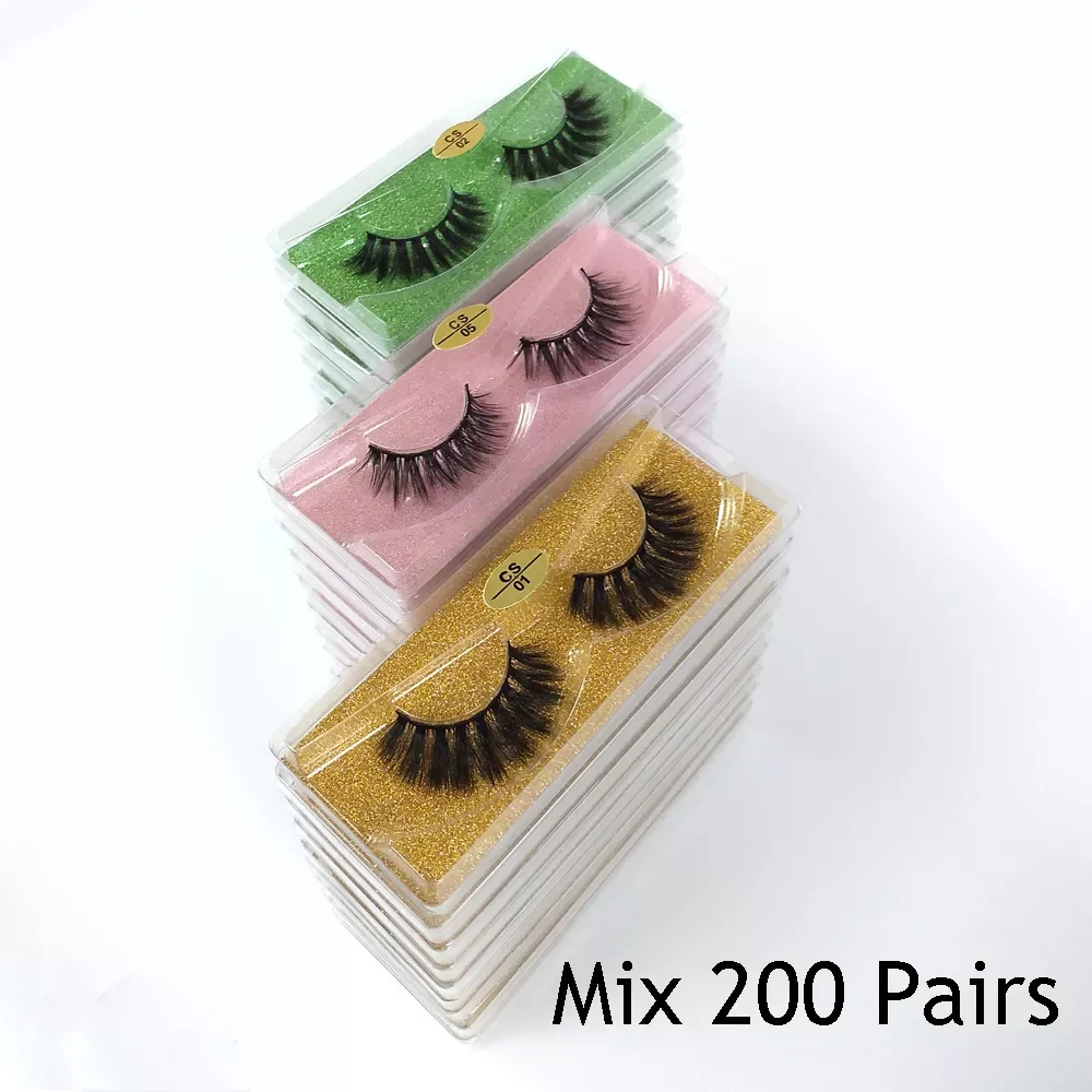 

NEW2023 Wholesale Eyelashes 30/50/100/200 pcs Mink Lashes Natural Mink Eyelashes Wholesale False Eyelashes Makeup False Lashes I