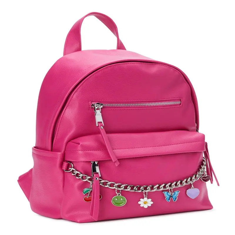 Women's Charm Pouch Mini Backpack Black