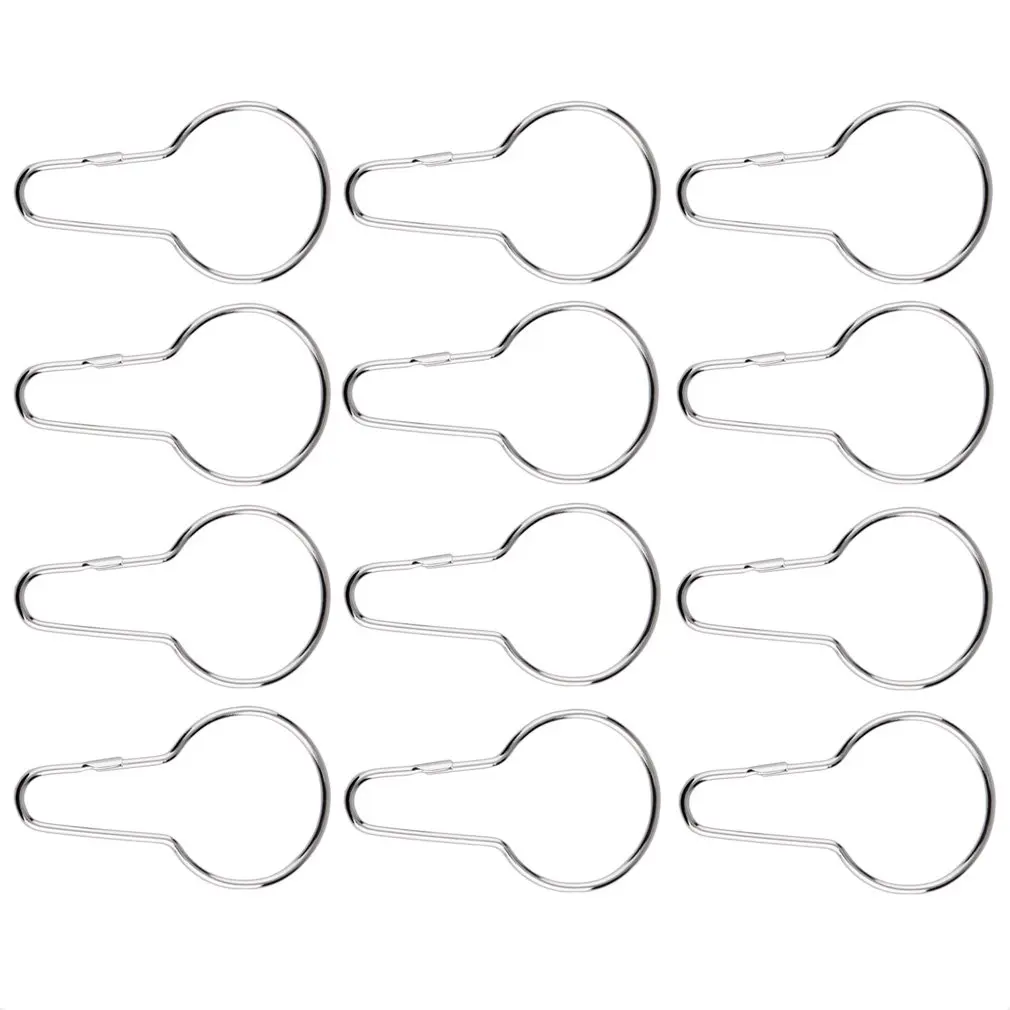 

Superior quality12pcs Shower Bath Bathroom Curtain Rings Clip Easy Glide Hooks Chrome PlatedStylish