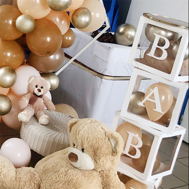 

Customize Letter Transparent Name Baby Shower Balloon Box Girl Boy 1st Birthday Party Decoration Kids BabyShower Wedding Decor