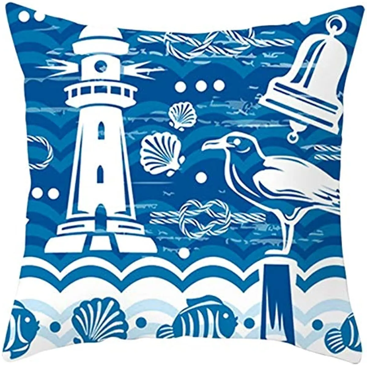 

Blue and White Printed Pillowcase, Sofa Cushion, Velvet Retro Pillowcase, Home Decoration Square Pillowcase