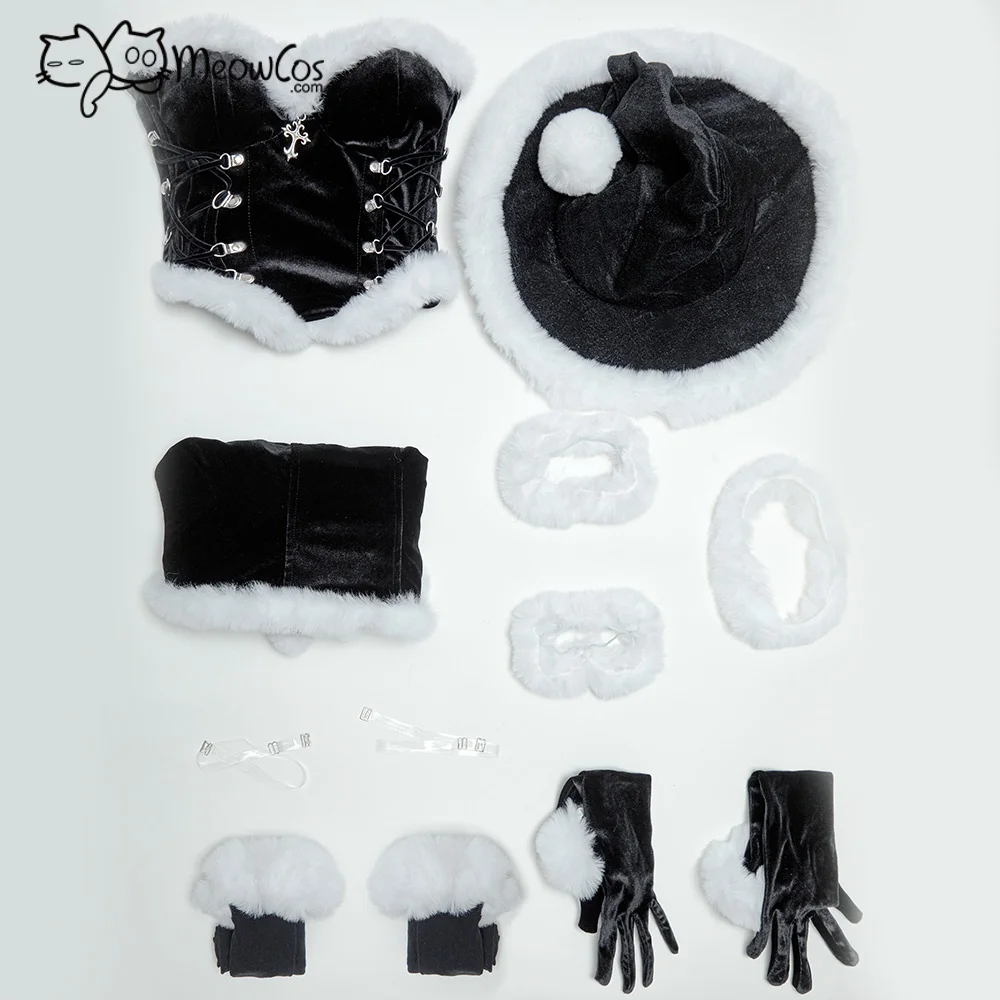 MEOWCOS женский рождественский карнавальный костюм готический черный комплект