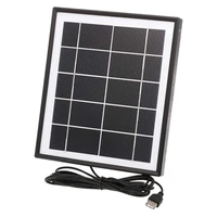 5 5w monocrystalline silicon solar charging board mobile phone charger glass laminate board with 3 meters usb cable