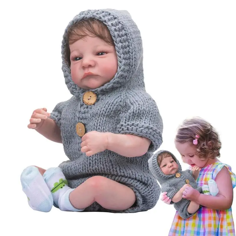 

Кукла реборн силиконовая, удобная и мягкая Реалистичная кукла-младенец 20 дюймов, с одеждой, подарок для новорожденного