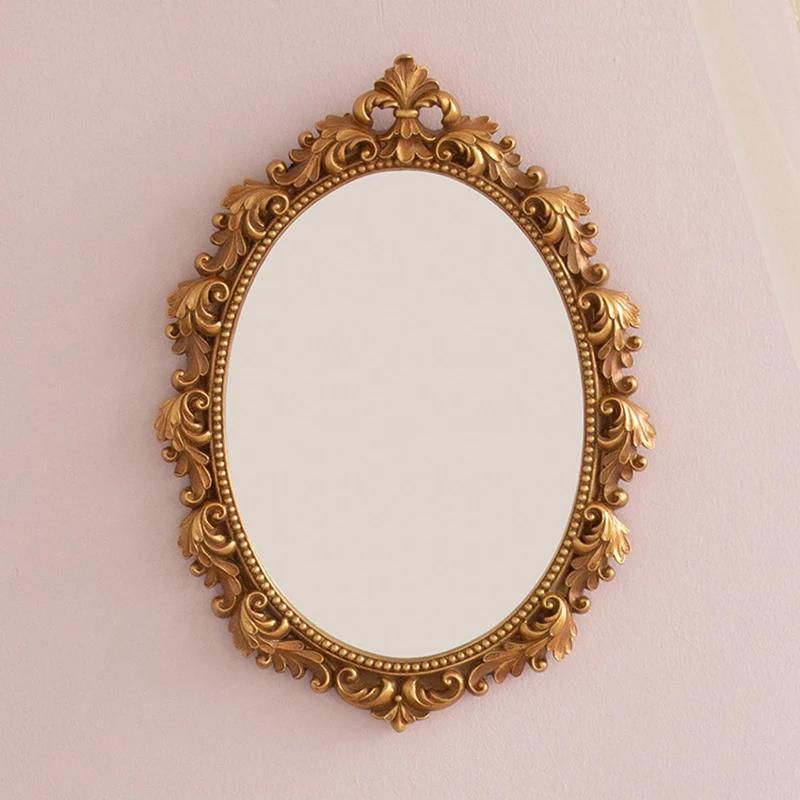 

Bath Round Mirror Wall Hanging Frame Luxury Nordic Design Decorative Hanging Mirrors Living Room Espejo Redondo Room Decoration