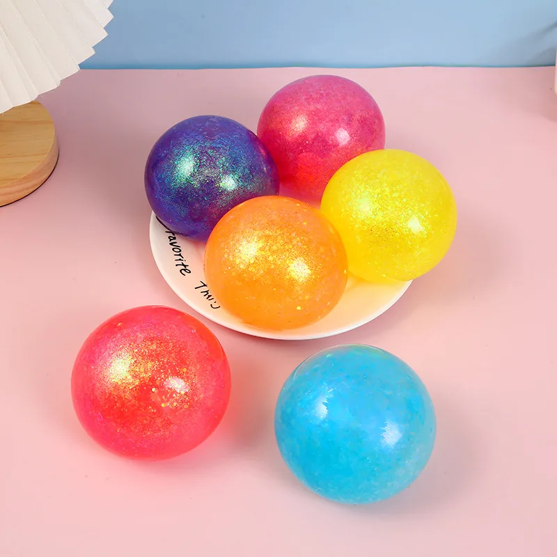 

New TPR Soft Glue Glitter Vent Ball to Decompress Vent Pinch Music Children's Funny Toys Kindergarten Gifts