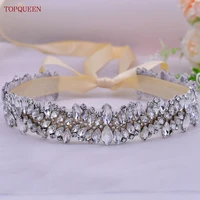 topqueen s81 bridal decorative belt for wedding party evening dress accessories female woman fashion belts silver rhinestones