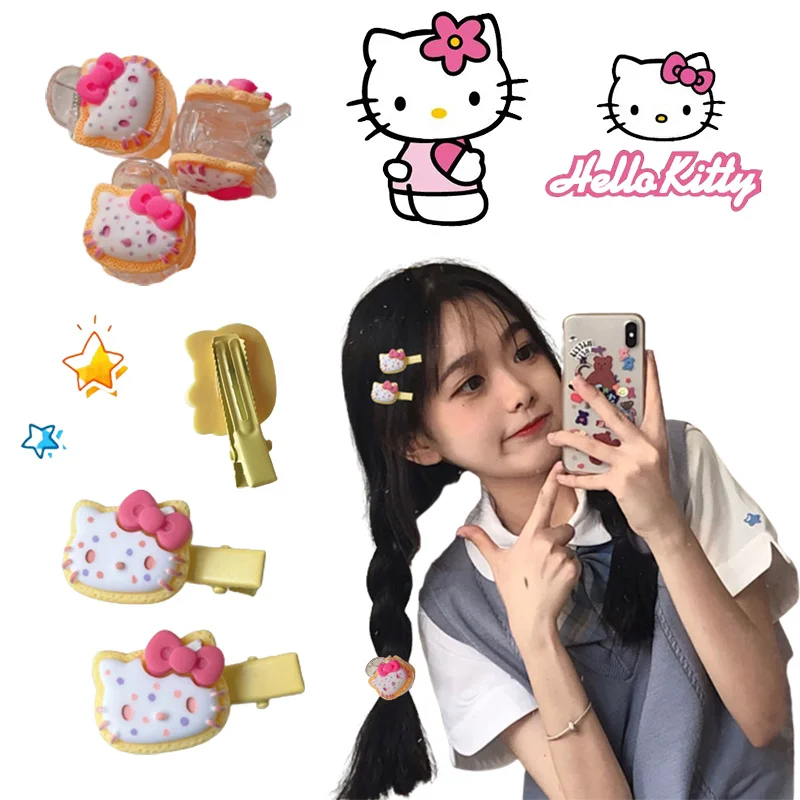 Аксессуары для волос Hello Kitty зажим с акулой мультяшный аниме Ins милый мини детский