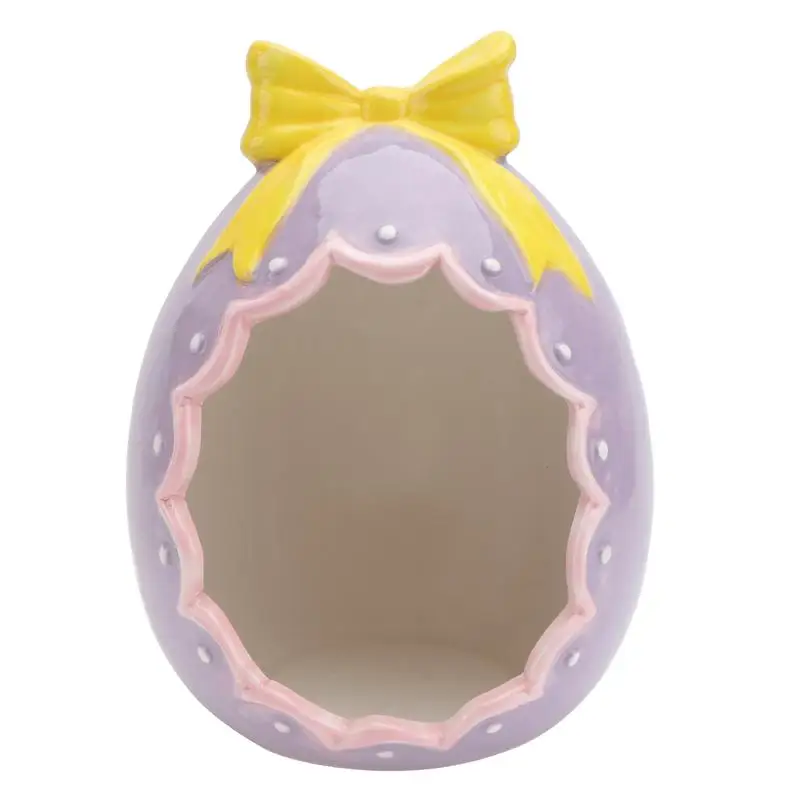 

1Pc Easter Egg Shell Ceramic Egg Shell Decor Home Adorn Hamster Nest (Purple)