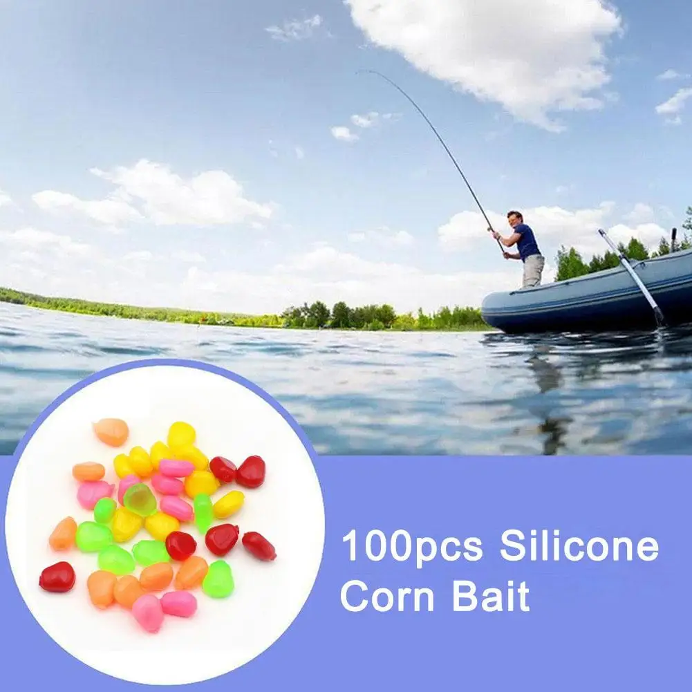 

6Colors/100pcs Fishing Bait Silicone Corn Smell Soft Bait Floating Water Corn Carp Fishing Lures Of Artificial Rubber Baits