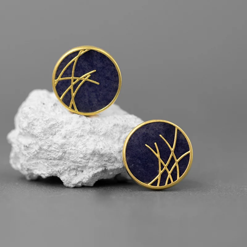 

Женские серьги-гвоздики из серебра 925 пробы с натуральным авантюрином