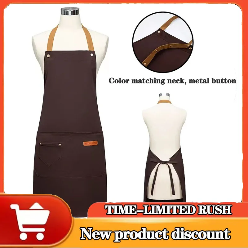 Nylon Apron for Men and Women  Fashionable Kitchen Apron for Family Chef Waterproof Breathable Work Use Baking With Pocket