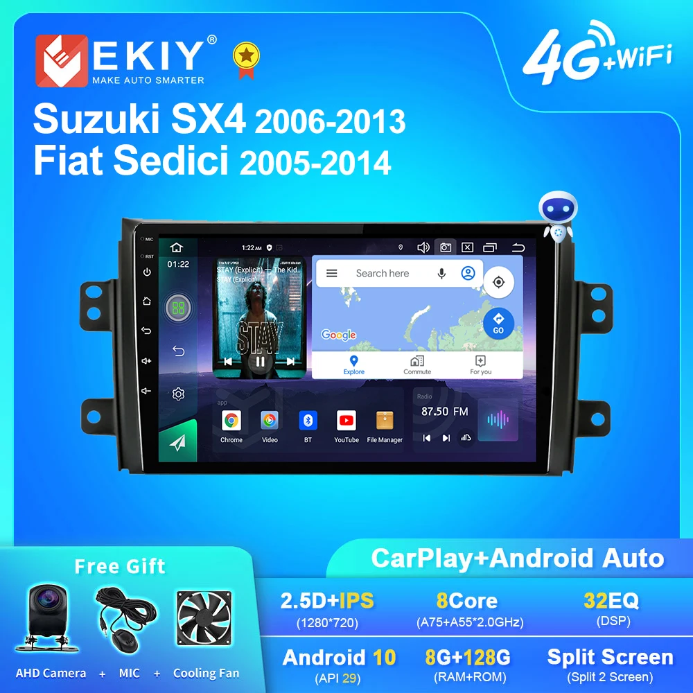 

Автомагнитола EKIY Q7 на Android для Suzuki SX4 2006-2013 Fiat Sedici 2005-2014 мультимедийный видеоплеер навигация 2din Carplay стерео