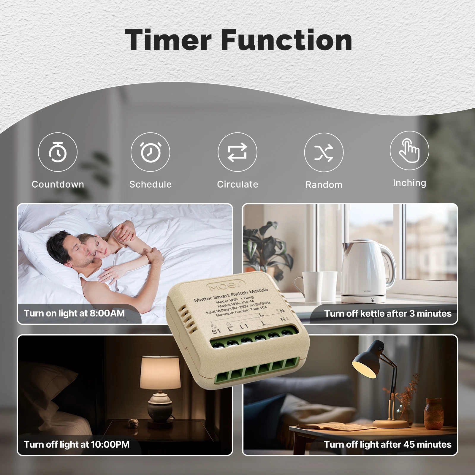 Модуль MOES Tuya WiFi Matter Mini Smart Switch