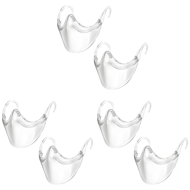 

6Pcs Reusable Clear Face Masks, Durable Combine Plastic Face Shield, Easy To Clean,Protect Makeup