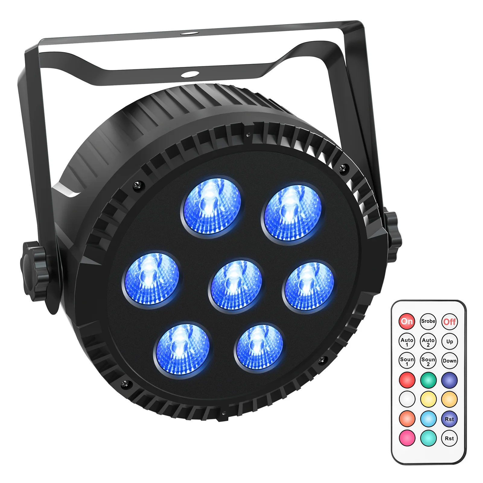

Wireless Remote Led Par Lights 7x10W DJ Par LED RGBW Wash Disco Light 4 in1 Windmill Color Uv Light DMX Controller for Party KTV