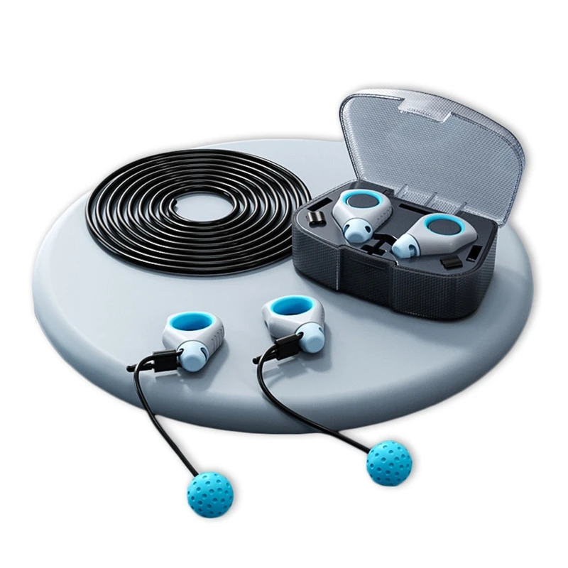 

Dual Use Ropeless Jump Rope Speed Training Skipping Rope for Home Gym Exercise, Fingertip Ring Handle Skipping Rope