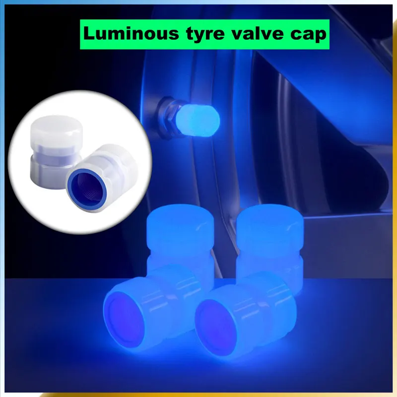 

4PCS Automotive And Motorcycle Bicycle Universal Valve Caps Tyre Rim Fluorescence Valve Core Cover Wheel Tire Decor Accessorie