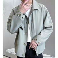 2022 brand clothing mens spring single breasted casual jacketsmale fashion loose trench coat plus size s xl