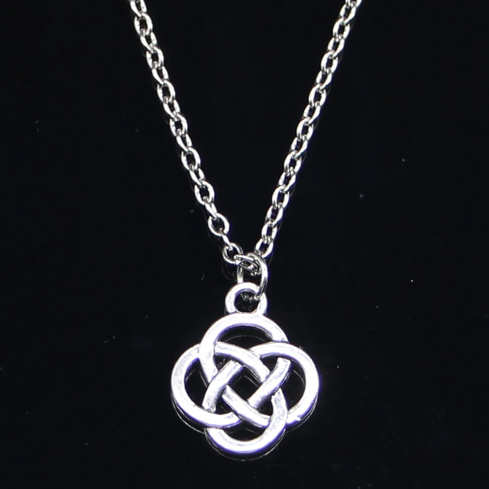 

20pcs New Fashion Necklace 18x16mm Knot Amulet Pendants Short Long Women Men Colar Gift Jewelry Choker
