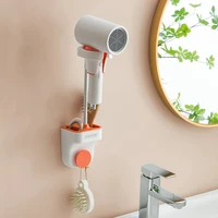 punch free standing hair dryer holder 360 degree rotation bathroom shelves storage rack universal for hairdryer stand wall mount