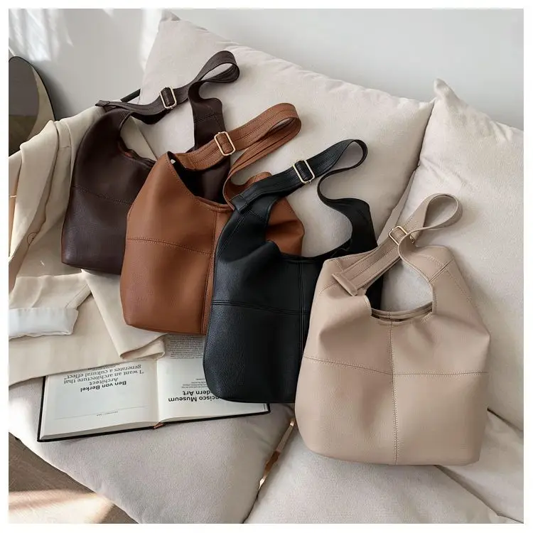 French Capacity Bag Women 2023 New Trendy Fashion Soft Surface Casual Fashion One Shoulder Women Underarm Bucket Bag Tote Bags