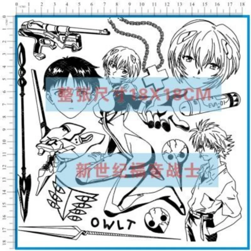 Мультяшный аниме неоновый бытие Евангелион планшетофон Ayanami Рэй Татуировка