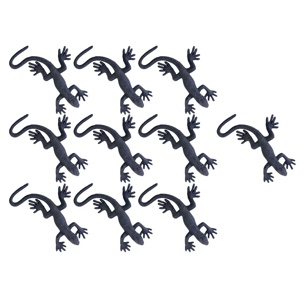 

10 Pcs Halloween Simulation Gecko Scary Props Model Mini Toy Animal Realistic Plastic Crawling Toys