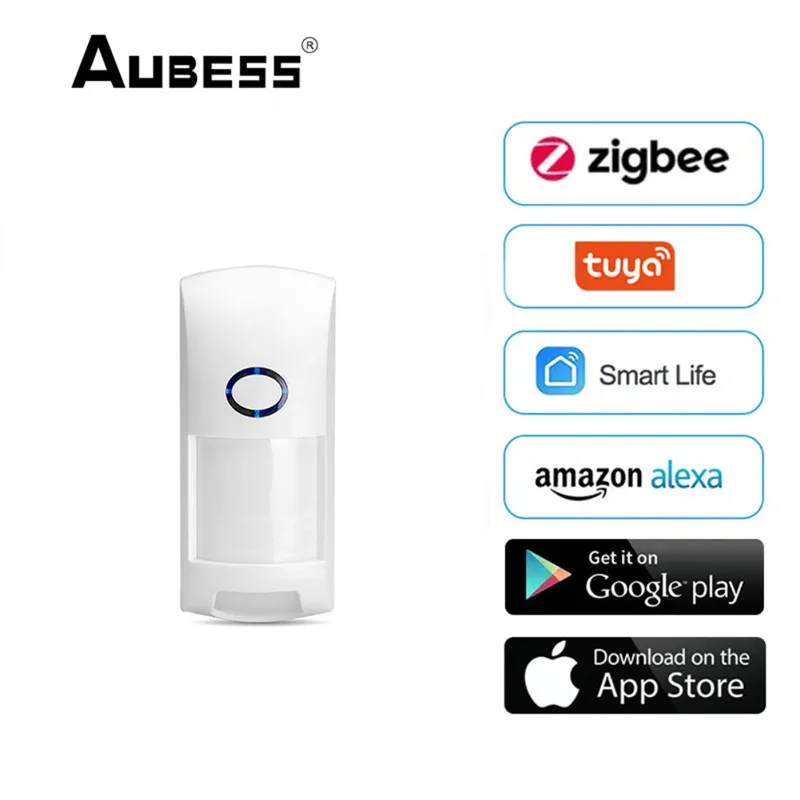 

Aubess Tuya Smart ZigBee Infrared Detector With Gateway PIR Motion Sensor Ultra Wide Angle 110° Detection Smart Home Alarm Syste