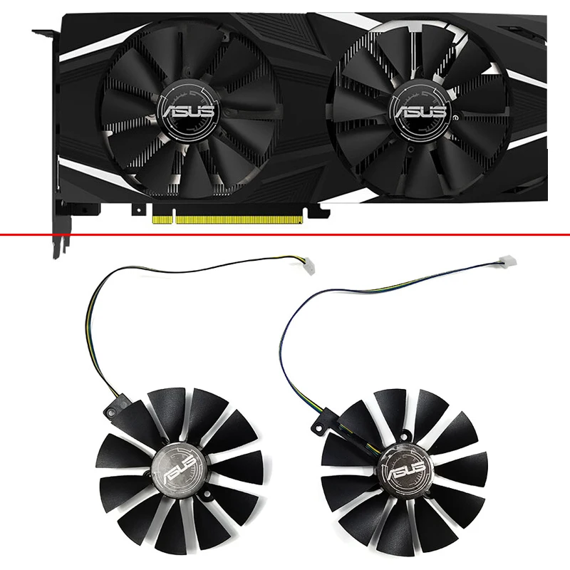 

Cooling Fan For ASUS GeForce RTX2080 RTX2070 RTX2060 GAMING DUAL Advanced Dual Fan Graphics Card Cooling Replacement 87mm 4pin