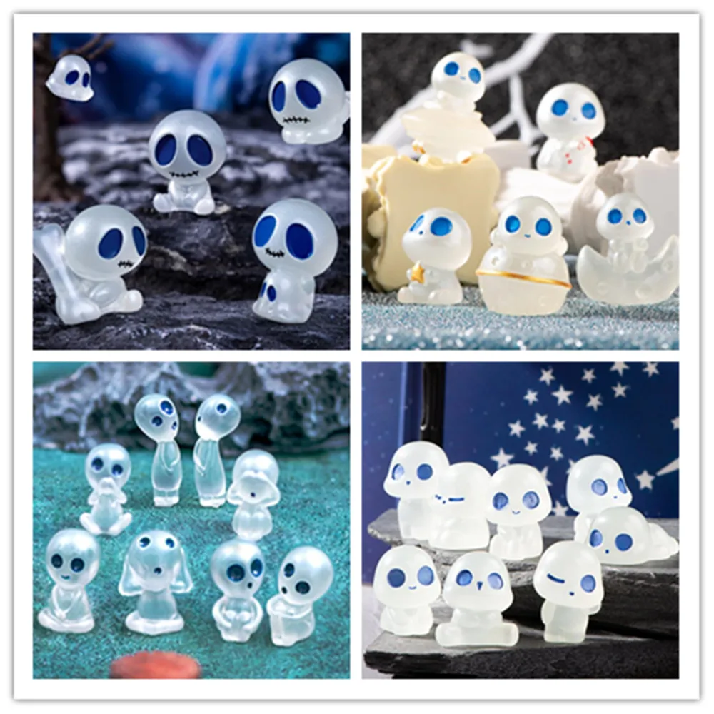 100 шт. миниатюры дерево эльф ребенок смола свечение ночью микро пейзажные