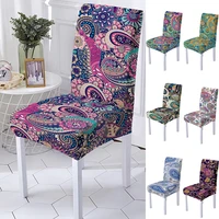 ethnic floral print spandex chair cover for dining room boho mandala chairs covers high back for living room party decoration