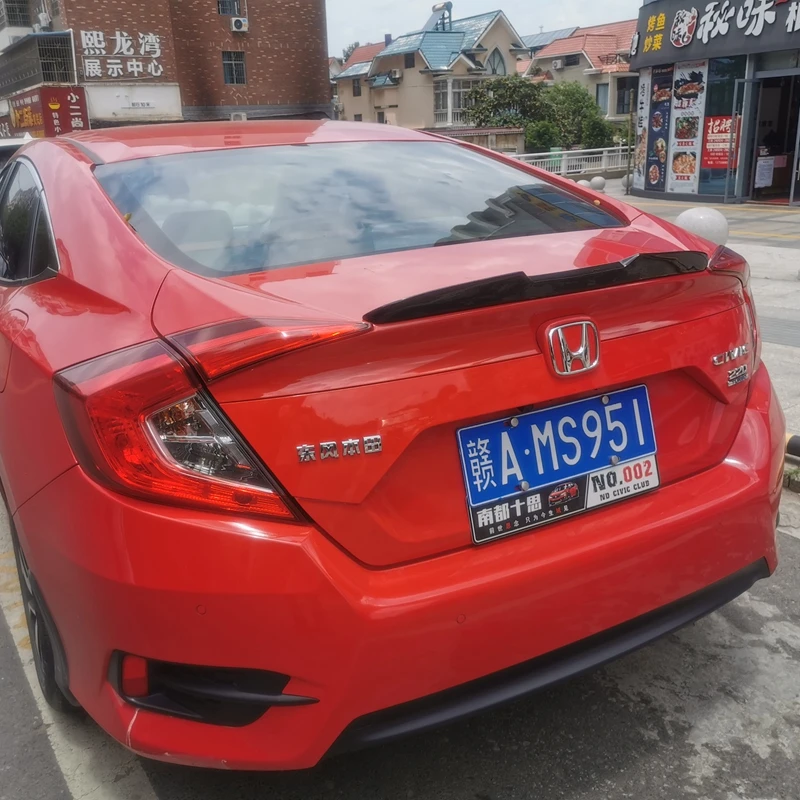 

Для Honda Civic Высококачественная верхняя отделка из углеродного волокна Задняя Крышка багажника автомобильный Стайлинг