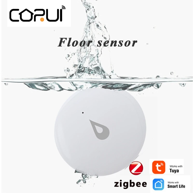 

CoRui ZigBee Tuya Water Leak Detector Water Sensor Flood Detector Leakage Sensor Smart Home Security Alarm Remote Monitoring