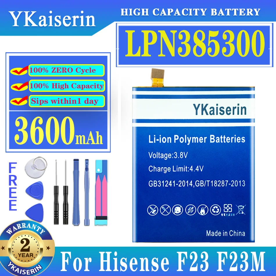 

YKaiserin 3600mAh Replacement Battery LPN385300 LPN 385300 for Hisense F 23 F23M F23 Mobile Phone Batteries