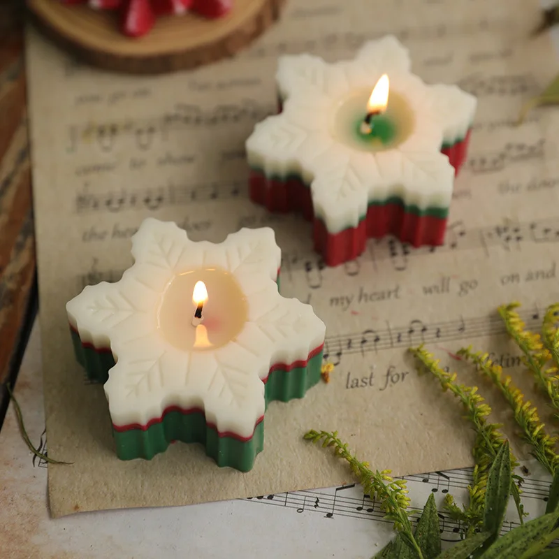 

Christmas aromatherapy candle gift box ins winter gifts creative home ornaments handmade snowflake shape aromatherapy candles