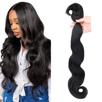 synthetic body wave bundles hair for braiding 18 inch no weft wave bulk hair extensions natural black brown body wave hair weave