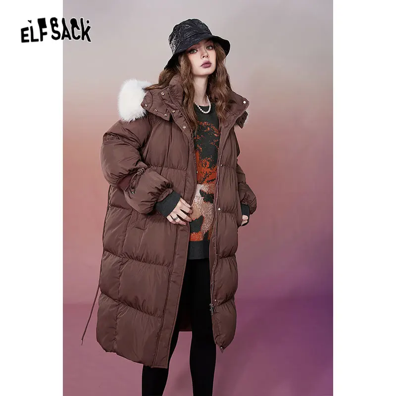 ELFSACK/Новинка Пуховое пальто в китайском стиле для женщин Коллекция 2023 года Зимняя