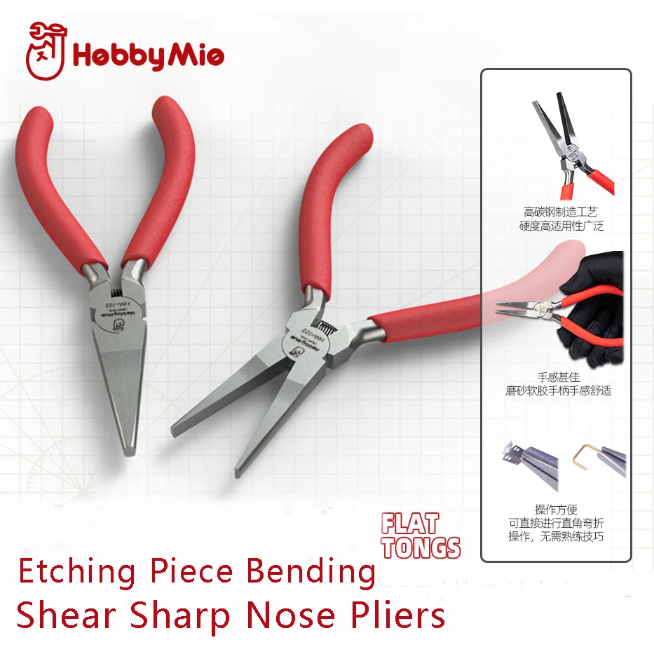 

HOBBY MIO HM-122 Etching Piece Bending Shear Sharp Nose Pliers Military Model Making Tool Hobby Accessories DIY