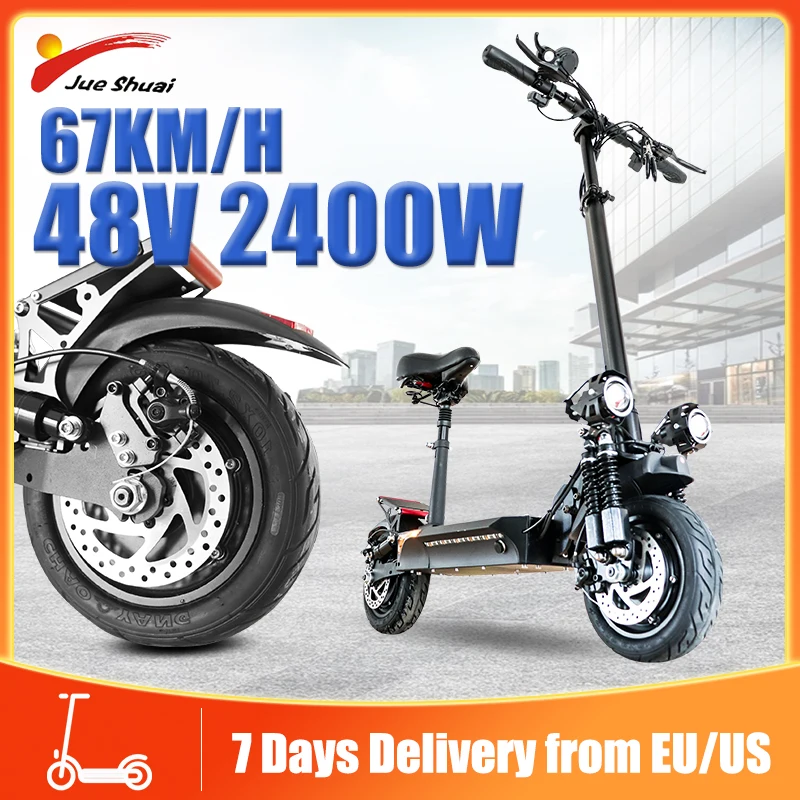 48V 2400W Electric Scooter Dual Motor 67KM/H Max Speed Electric Scooters Adults 70KM Long Range Commuting E Scooter with Seat