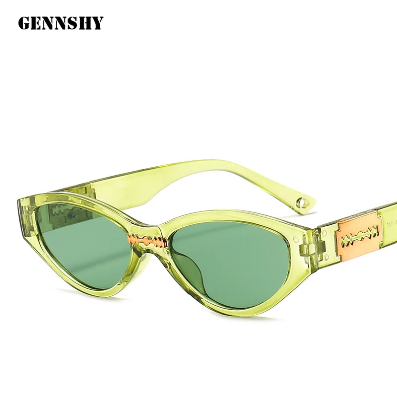 Солнцезащитные очки кошачий глаз для мужчин и женщин небольшие прозрачные