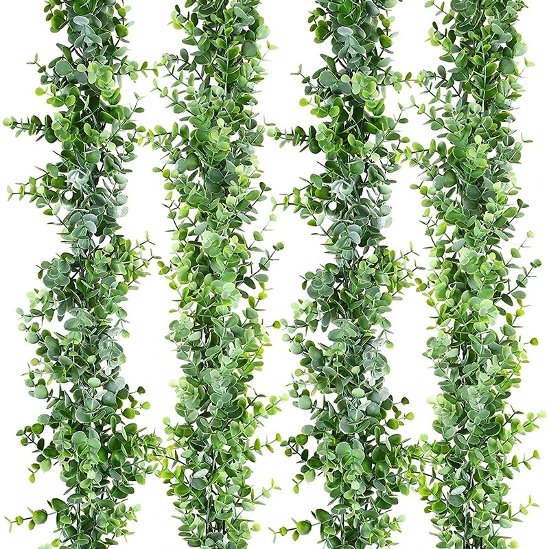 3Packs 6ft Artificial Eucalyptus Garland Wall Hanging Fake Plant Vines for Wedding Home Room Garden Decoration Plastic Rattan