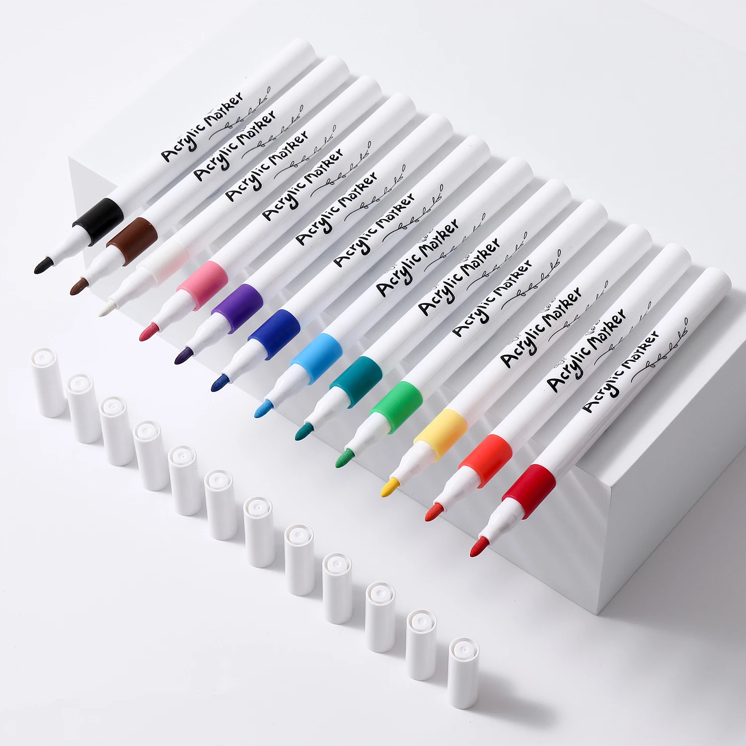 12 Acrylic Paint Pens Markers Fabric for Textile Canvas Paper DIY Kids and Adults