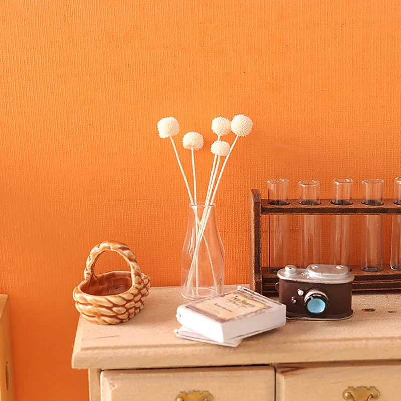 

1:12 миниатюрная прозрачная ваза для кукольного домика, цветочный орнамент, цветочный горшок, модель для домашнего сада, декоративная игрушк...